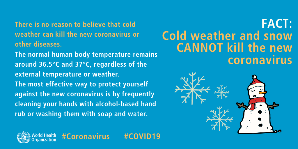 FACT: Cold weather and snow CANNOT kill the new coronavirus FACT: Cold weather and snow CANNOT kill the new coronavirus
